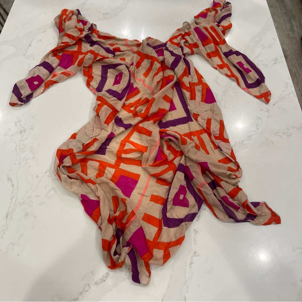 Michael Stars Red and Purple Cover -Up/Sarong - Picture 3 of 7